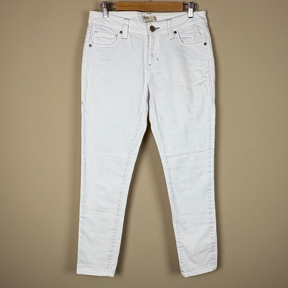 Cabi White Cotton Blend Jeans; Size 6